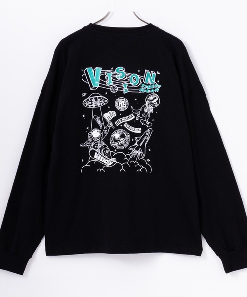 VISION STREET WEAR(ヴィジョンストリートウェア)の「VISION STREET WEAR スペースマルチイラスト長袖Tシャツ(Tシャツ/カットソー・メンズ・ブラック/杢グレー/ホワイト・L/XL/M)」の10枚目の写真