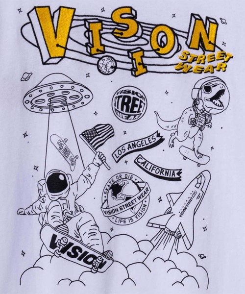 VISION STREET WEAR(ヴィジョンストリートウェア)の「VISION STREET WEAR スペースマルチイラスト長袖Tシャツ(Tシャツ/カットソー・メンズ・ブラック/杢グレー/ホワイト・L/XL/M)」の17枚目の写真