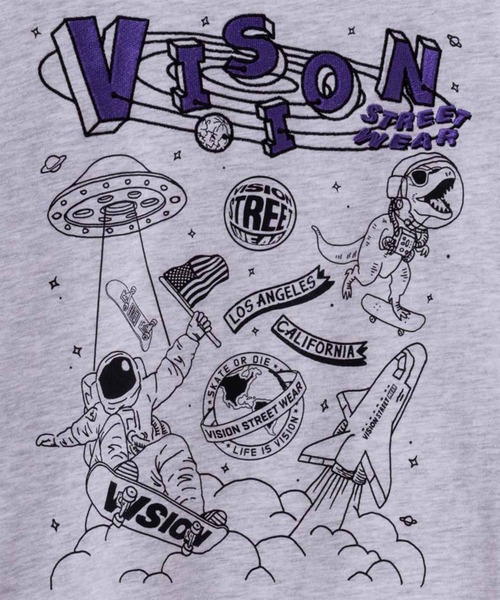 VISION STREET WEAR(ヴィジョンストリートウェア)の「VISION STREET WEAR スペースマルチイラスト長袖Tシャツ(Tシャツ/カットソー・メンズ・ブラック/杢グレー/ホワイト・L/XL/M)」の19枚目の写真