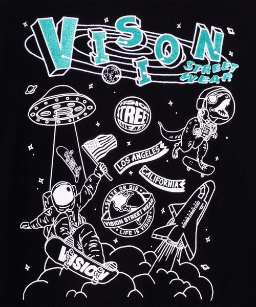 VISION STREET WEAR(ヴィジョンストリートウェア)の「VISION STREET WEAR スペースマルチイラスト長袖Tシャツ(Tシャツ/カットソー・メンズ・ブラック/杢グレー/ホワイト・L/XL/M)」の20枚目の写真