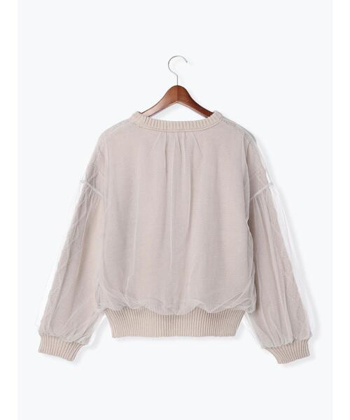 Te chichi TERRASSE（テチチテラス）の「チュール重ねケーブルニット（ニット/セーター・レディース・グレー/オフホワイト/ネイビー・F）」の18枚目の写真