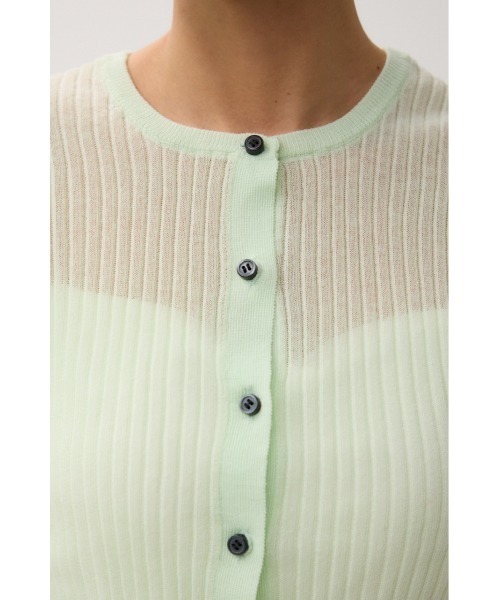 crie conforto（クリーコンフォルト）の「シアーリブニットカーデ（カーディガン/ボレロ・レディース・ブルー系その他/ホワイト/ブラック系その他/ブラック/ミント/レッド・FREE）」の13枚目の写真