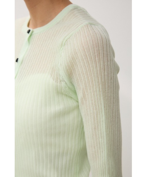 crie conforto（クリーコンフォルト）の「シアーリブニットカーデ（カーディガン/ボレロ・レディース・ブルー系その他/ホワイト/ブラック系その他/ブラック/ミント/レッド・FREE）」の14枚目の写真