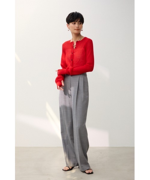 crie conforto（クリーコンフォルト）の「シアーリブニットカーデ（カーディガン/ボレロ・レディース・ブルー系その他/ホワイト/ブラック系その他/ブラック/ミント/レッド・FREE）」の19枚目の写真