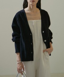 SALON adam et rope' | リブVネックカーディガン -CreamyCotton /クリーミーコットン-(カーディガン/ボレロ)