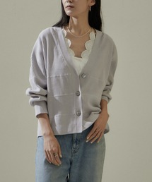 SALON adam et rope' | リブVネックカーディガン -CreamyCotton /クリーミーコットン-(カーディガン/ボレロ)