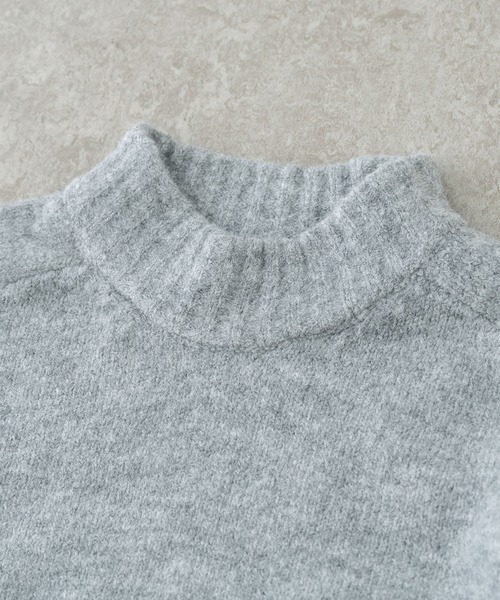 BRICK & SONS（ブリックアンドサンズ）の「ブラッシュヤーンラグランモックネックニット（ニット/セーター・メンズ・グレー/グリーン/ネイビー・S/M）」の14枚目の写真