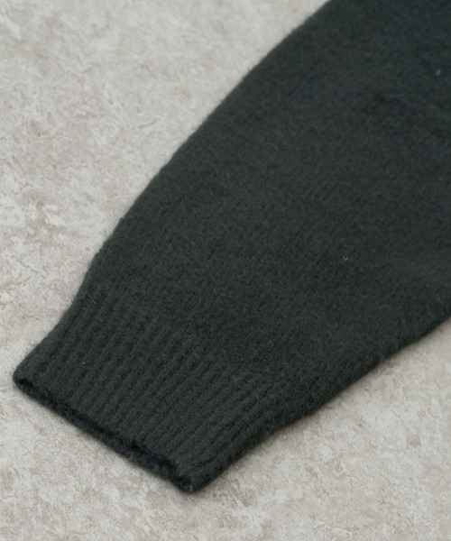 BRICK & SONS（ブリックアンドサンズ）の「ブラッシュヤーンラグランモックネックニット（ニット/セーター・メンズ・グレー/グリーン/ネイビー・S/M）」の9枚目の写真