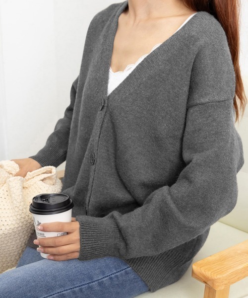 Miniministore(ミニミニストア)の「ニットカーディガン レディース アウター(カーディガン/ボレロ・レディース・ダークグレー/ブラウン/ベージュ/ブラック/ダークブラウン・フリー)」の7枚目の写真