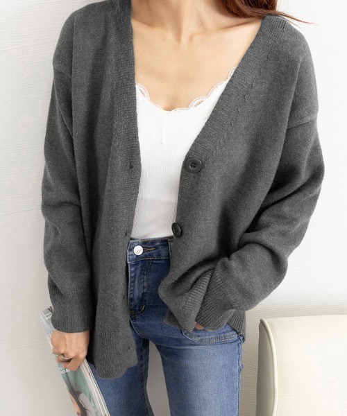 Miniministore(ミニミニストア)の「ニットカーディガン レディース アウター(カーディガン/ボレロ・レディース・ダークグレー/ブラウン/ベージュ/ブラック/ダークブラウン・フリー)」の9枚目の写真