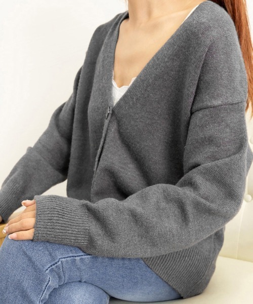Miniministore(ミニミニストア)の「ニットカーディガン レディース アウター(カーディガン/ボレロ・レディース・ダークグレー/ブラウン/ベージュ/ブラック/ダークブラウン・フリー)」の11枚目の写真