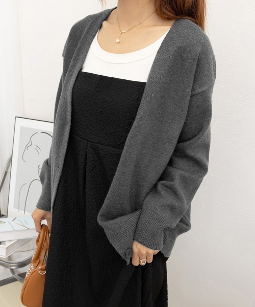 Miniministore(ミニミニストア)の「ニットカーディガン レディース アウター(カーディガン/ボレロ・レディース・ダークグレー/ブラウン/ベージュ/ブラック/ダークブラウン・フリー)」の13枚目の写真