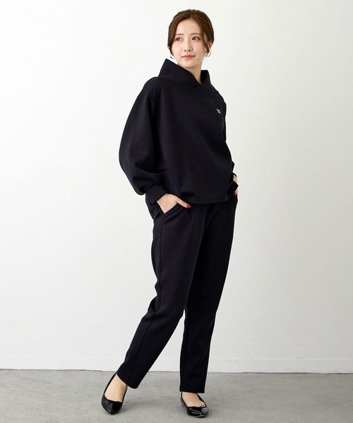 NICOLE white（ニコルホワイト）の「フード風スタンドプルオーバー／ダンボールポンチ（Tシャツ/カットソー・レディース・ブラック/オフホワイト/ベージュ・FREE）」の5枚目の写真