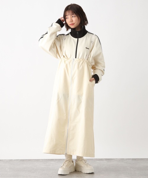 RAGEBLUE（レイジブルー）の「マルチWAYシャーリングジャンスカ/ワンピース（ジャンパースカート・レディース・ブラック/ホワイト/オリーブ・FREE）」の6枚目の写真