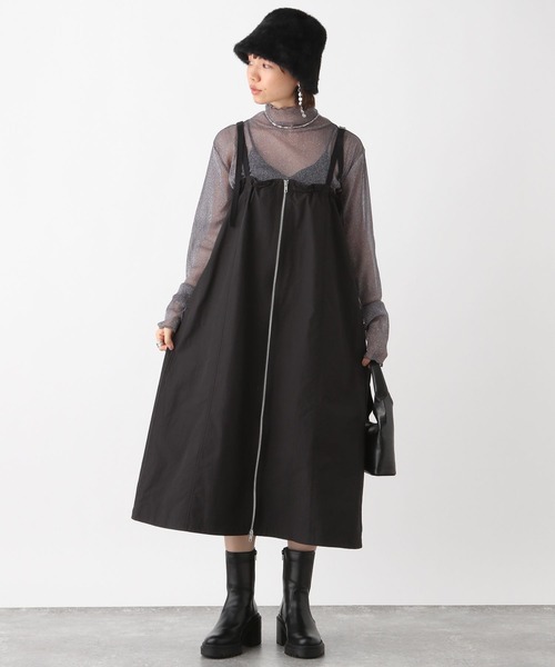 RAGEBLUE（レイジブルー）の「マルチWAYシャーリングジャンスカ/ワンピース（ジャンパースカート・レディース・ブラック/ホワイト/オリーブ・FREE）」の12枚目の写真