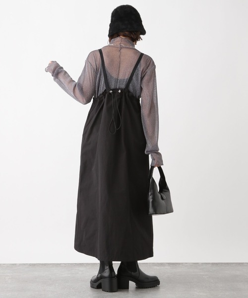 RAGEBLUE（レイジブルー）の「マルチWAYシャーリングジャンスカ/ワンピース（ジャンパースカート・レディース・ブラック/ホワイト/オリーブ・FREE）」の13枚目の写真