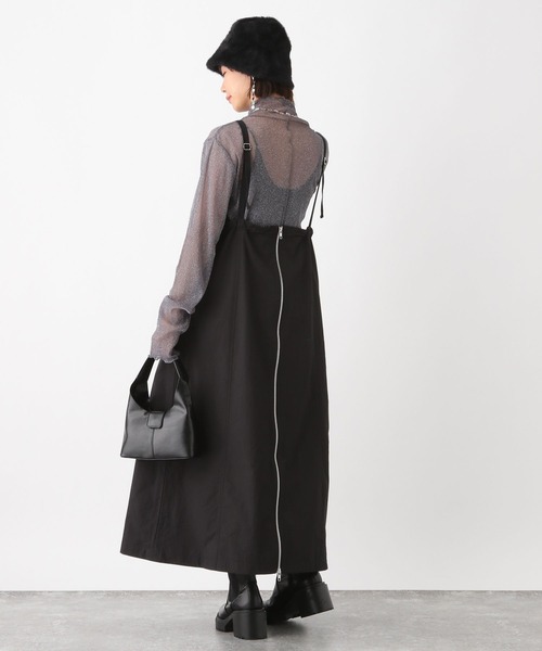 RAGEBLUE（レイジブルー）の「マルチWAYシャーリングジャンスカ/ワンピース（ジャンパースカート・レディース・ブラック/ホワイト/オリーブ・FREE）」の15枚目の写真