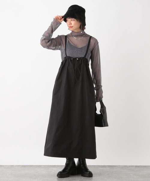 RAGEBLUE（レイジブルー）の「マルチWAYシャーリングジャンスカ/ワンピース（ジャンパースカート・レディース・ブラック/ホワイト/オリーブ・FREE）」の16枚目の写真