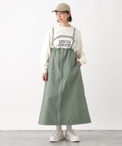 RAGEBLUE（レイジブルー）の「マルチWAYシャーリングジャンスカ/ワンピース（ジャンパースカート・レディース・ブラック/ホワイト/オリーブ・FREE）」の17枚目の写真