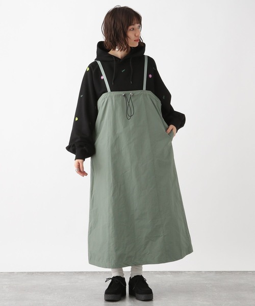 RAGEBLUE（レイジブルー）の「マルチWAYシャーリングジャンスカ/ワンピース（ジャンパースカート・レディース・ブラック/ホワイト/オリーブ・FREE）」の22枚目の写真