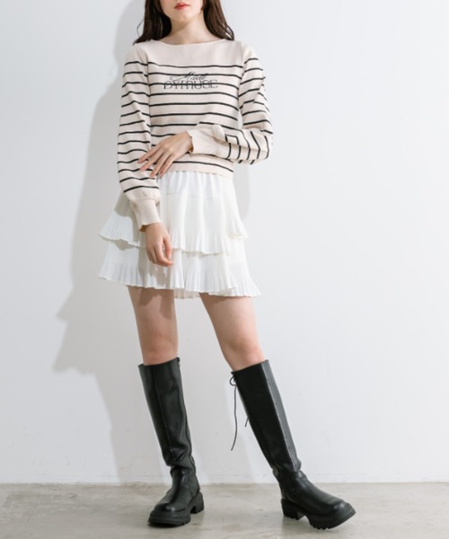 OLIVE des OLIVE（オリーブデオリーブ）の「ティアードプリーツミニスカート　1041010020（スカート・レディース・オフホワイト/ブラック・FREE）」の20枚目の写真