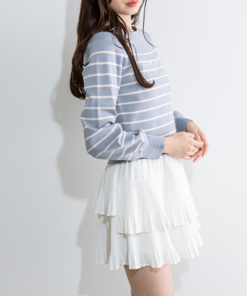 OLIVE des OLIVE（オリーブデオリーブ）の「ティアードプリーツミニスカート　1041010020（スカート・レディース・オフホワイト/ブラック・FREE）」の9枚目の写真