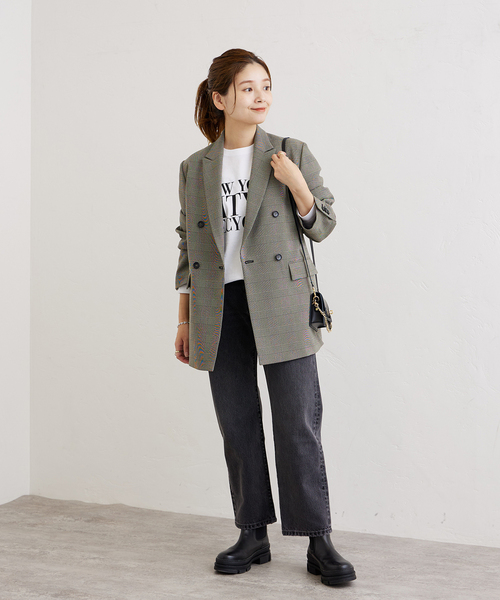 ジャーナルスタンダード　ライクチェックジャケット　ブラック　38サイズ JOURNAL STANDARD ライクチェックジャケット ブラック 38サイズ