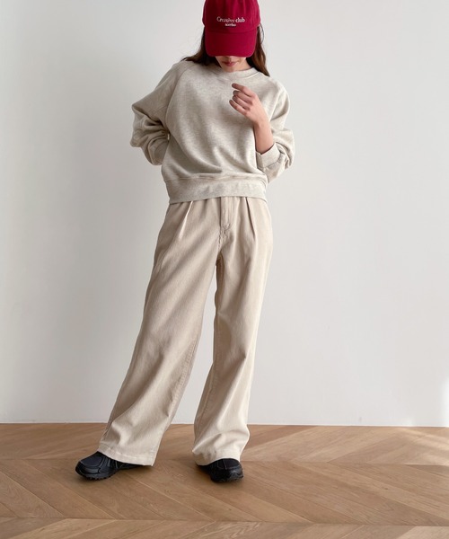 CANAL JEAN（キャナルジーン）の「El mar　コーデュロイタックワイドパンツ（その他パンツ・レディース・ネイビー/バーガンディー/クリーム・ONE SIZE）」の6枚目の写真