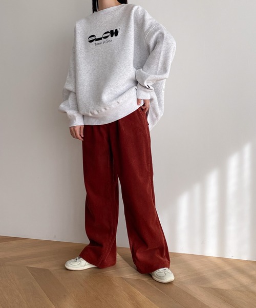 CANAL JEAN（キャナルジーン）の「El mar　コーデュロイタックワイドパンツ（その他パンツ・レディース・ネイビー/バーガンディー/クリーム・ONE SIZE）」の12枚目の写真