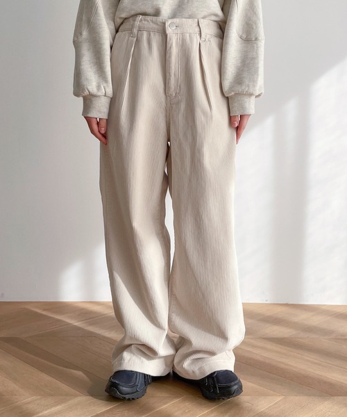 CANAL JEAN（キャナルジーン）の「El mar　コーデュロイタックワイドパンツ（その他パンツ・レディース・ネイビー/バーガンディー/クリーム・ONE SIZE）」の13枚目の写真