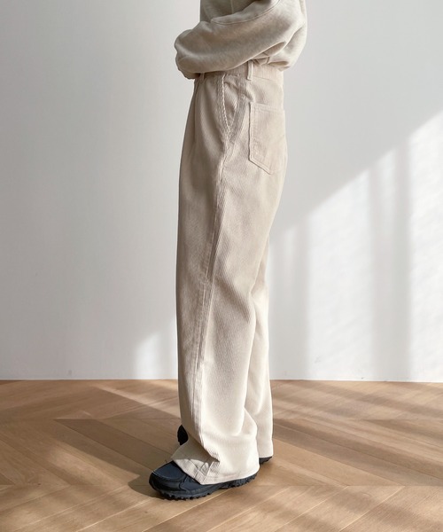 CANAL JEAN（キャナルジーン）の「El mar　コーデュロイタックワイドパンツ（その他パンツ・レディース・ネイビー/バーガンディー/クリーム・ONE SIZE）」の14枚目の写真