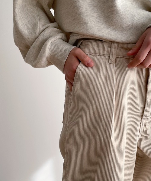 CANAL JEAN（キャナルジーン）の「El mar　コーデュロイタックワイドパンツ（その他パンツ・レディース・ネイビー/バーガンディー/クリーム・ONE SIZE）」の17枚目の写真