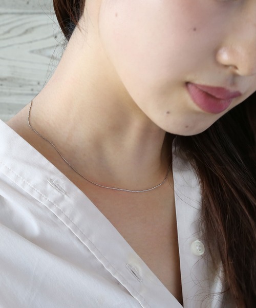 colleca la（コレカラ）の「[stainless]ステンレス ・スキンチェーンネックレス〈金属アレルギー対応〉（ネックレス・レディース・ゴールド/シルバー・ﾌﾘ-）」の2枚目の写真