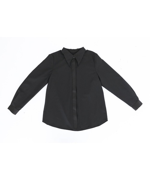 kOhAKU（コハク）の「『取り外しタイ付きシャツ』（シャツ/ブラウス・レディース・ブラック/オフホワイト・1/2）」の17枚目の写真