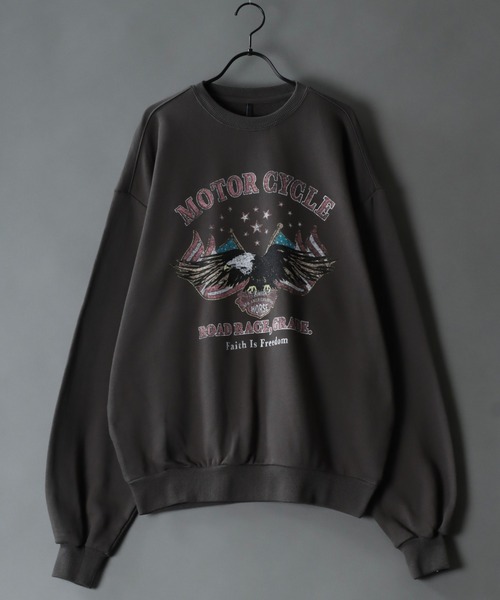 SITRY（シトリー）の「Classical Graphic Sweat Shirt/ヴィンテージライク ロックプリント スウェット トレーナー（スウェット・メンズ・ブラック/ブラック系その他/グレー系その他/チャコール/ブラック系その他2/グレー系その他2・LL/M/L）」の6枚目の写真