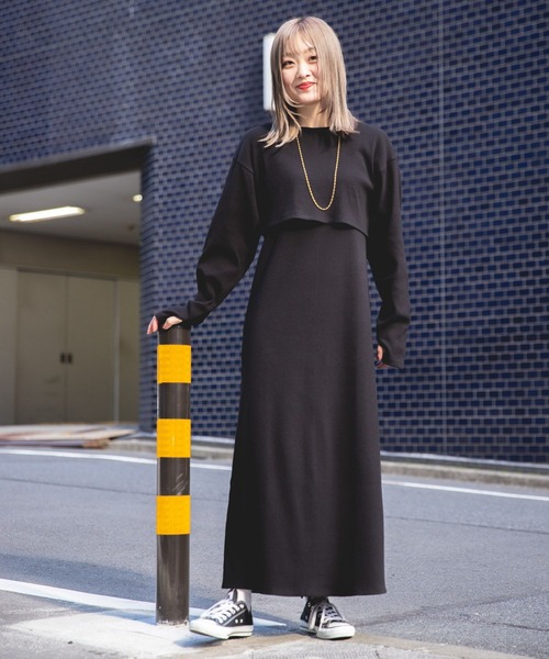 BAYFLOW(ベイフロー)の「【YOU are YOU】【スタッフ企画】2Pワンピース(ワンピース・レディース・ブラック/カーキ・SMALL/MEDIUM)」の1枚目の写真