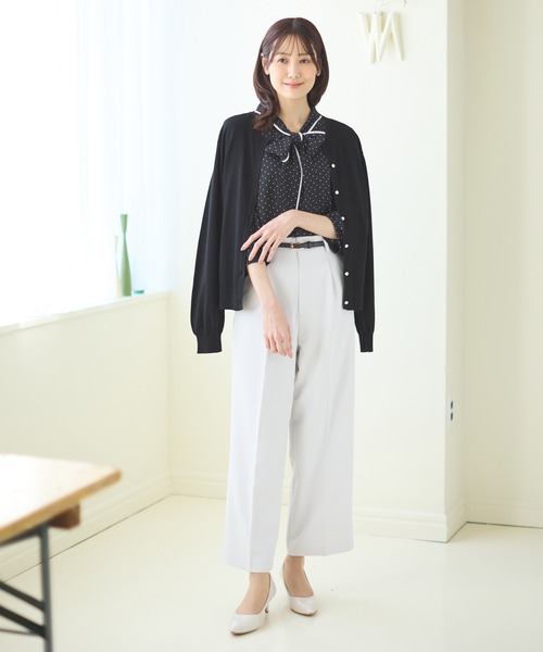 Honeys（ハニーズ）の「花粉対策ラメ使いカーディガン（カーディガン/ボレロ・レディース・ピンク/ネイビー/アイボリー/ブラック/サックスブルー/ライトベージュ・S/M/L/LL）」の11枚目の写真