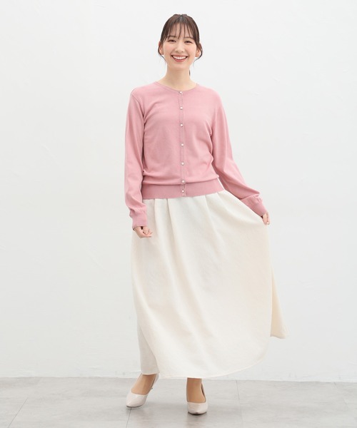 Honeys（ハニーズ）の「花粉対策ラメ使いカーディガン（カーディガン/ボレロ・レディース・ピンク/ネイビー/アイボリー/ブラック/サックスブルー/ライトベージュ・S/M/L/LL）」の15枚目の写真