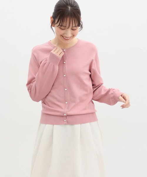 Honeys（ハニーズ）の「花粉対策ラメ使いカーディガン（カーディガン/ボレロ・レディース・ピンク/ネイビー/アイボリー/ブラック/サックスブルー/ライトベージュ・S/M/L/LL）」の16枚目の写真