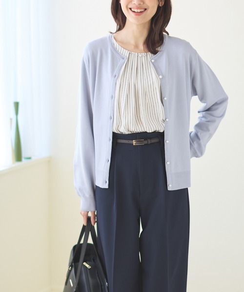 Honeys（ハニーズ）の「花粉対策ラメ使いカーディガン（カーディガン/ボレロ・レディース・ピンク/ネイビー/アイボリー/ブラック/サックスブルー/ライトベージュ・S/M/L/LL）」の19枚目の写真