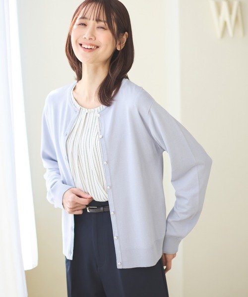 Honeys（ハニーズ）の「花粉対策ラメ使いカーディガン（カーディガン/ボレロ・レディース・ピンク/ネイビー/アイボリー/ブラック/サックスブルー/ライトベージュ・S/M/L/LL）」の20枚目の写真