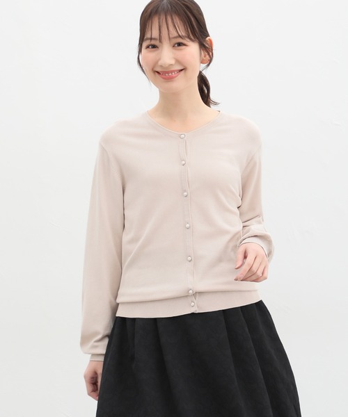 Honeys（ハニーズ）の「花粉対策ラメ使いカーディガン（カーディガン/ボレロ・レディース・ピンク/ネイビー/アイボリー/ブラック/サックスブルー/ライトベージュ・S/M/L/LL）」の22枚目の写真