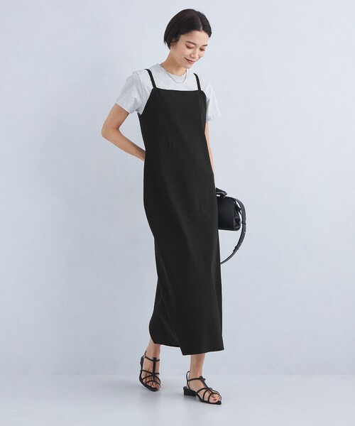 green label relaxing(グリーンレーベルリラクシング)の「TINY タイニー ニット キャミソール シフト ドレス -ウォッシャブル・接触冷感-(ワンピース・レディース・ブラック/ブラウン/ダークグレー・36/38)」の18枚目の写真