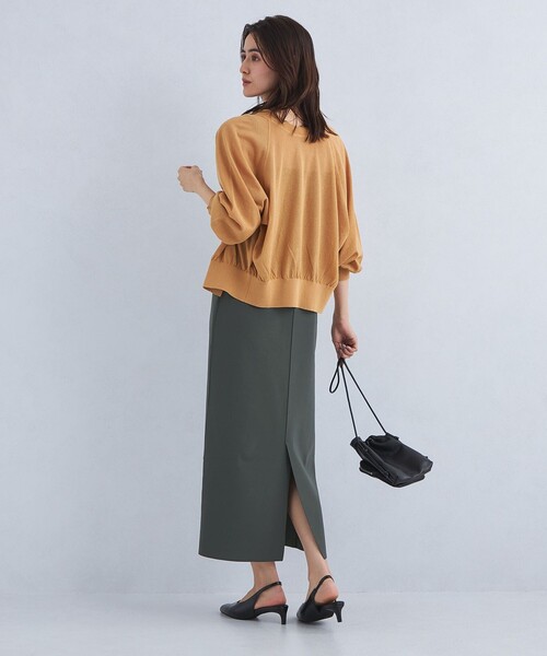 green label relaxing(グリーンレーベルリラクシング)の「TINY タイニー ニット キャミソール シフト ドレス -ウォッシャブル・接触冷感-(ワンピース・レディース・ブラック/ブラウン/ダークグレー・36/38)」の15枚目の写真