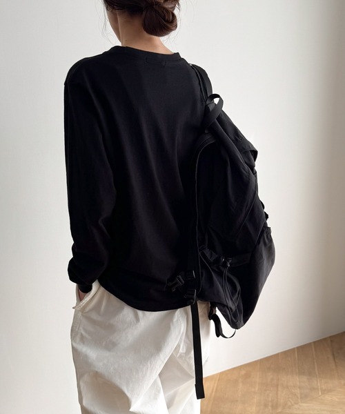 CANAL JEAN（キャナルジーン）の「El mar　standard刺繍ロングTシャツ（Tシャツ/カットソー・レディース・ホワイト/ブラック・ONE SIZE）」の8枚目の写真