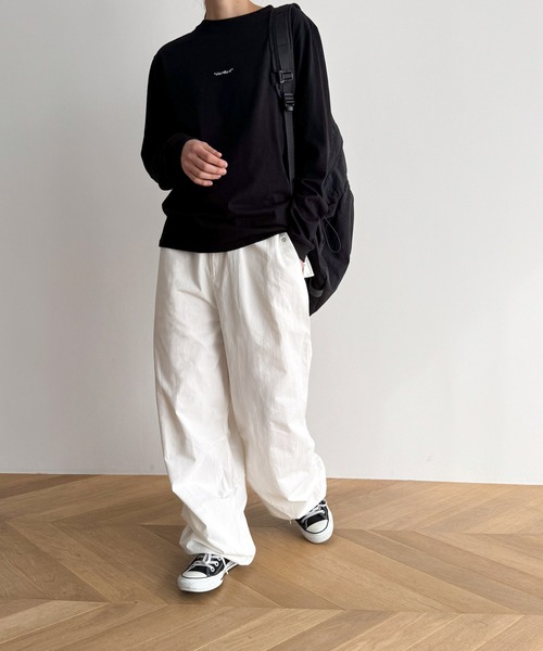 CANAL JEAN（キャナルジーン）の「El mar　standard刺繍ロングTシャツ（Tシャツ/カットソー・レディース・ホワイト/ブラック・ONE SIZE）」の9枚目の写真