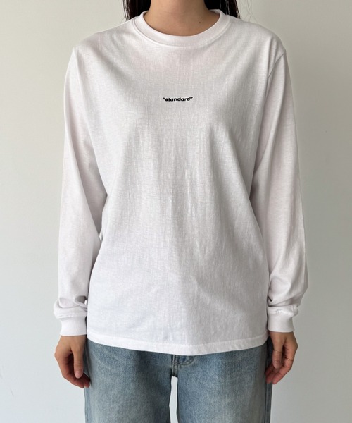 CANAL JEAN（キャナルジーン）の「El mar　standard刺繍ロングTシャツ（Tシャツ/カットソー・レディース・ホワイト/ブラック・ONE SIZE）」の10枚目の写真