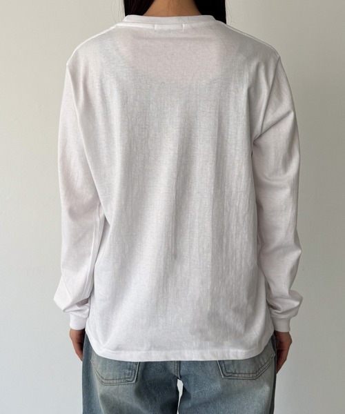 CANAL JEAN（キャナルジーン）の「El mar　standard刺繍ロングTシャツ（Tシャツ/カットソー・レディース・ホワイト/ブラック・ONE SIZE）」の12枚目の写真