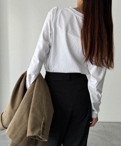 CANAL JEAN（キャナルジーン）の「El mar　standard刺繍ロングTシャツ（Tシャツ/カットソー・レディース・ホワイト/ブラック・ONE SIZE）」の17枚目の写真