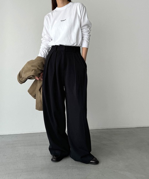 CANAL JEAN（キャナルジーン）の「El mar　standard刺繍ロングTシャツ（Tシャツ/カットソー・レディース・ホワイト/ブラック・ONE SIZE）」の18枚目の写真